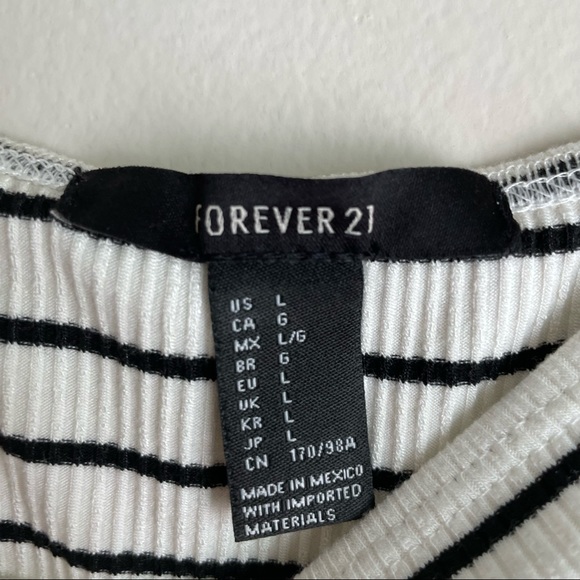 Forever 21 Black & White Stripe Off the Shoulder Dress - Picture 6 of 6